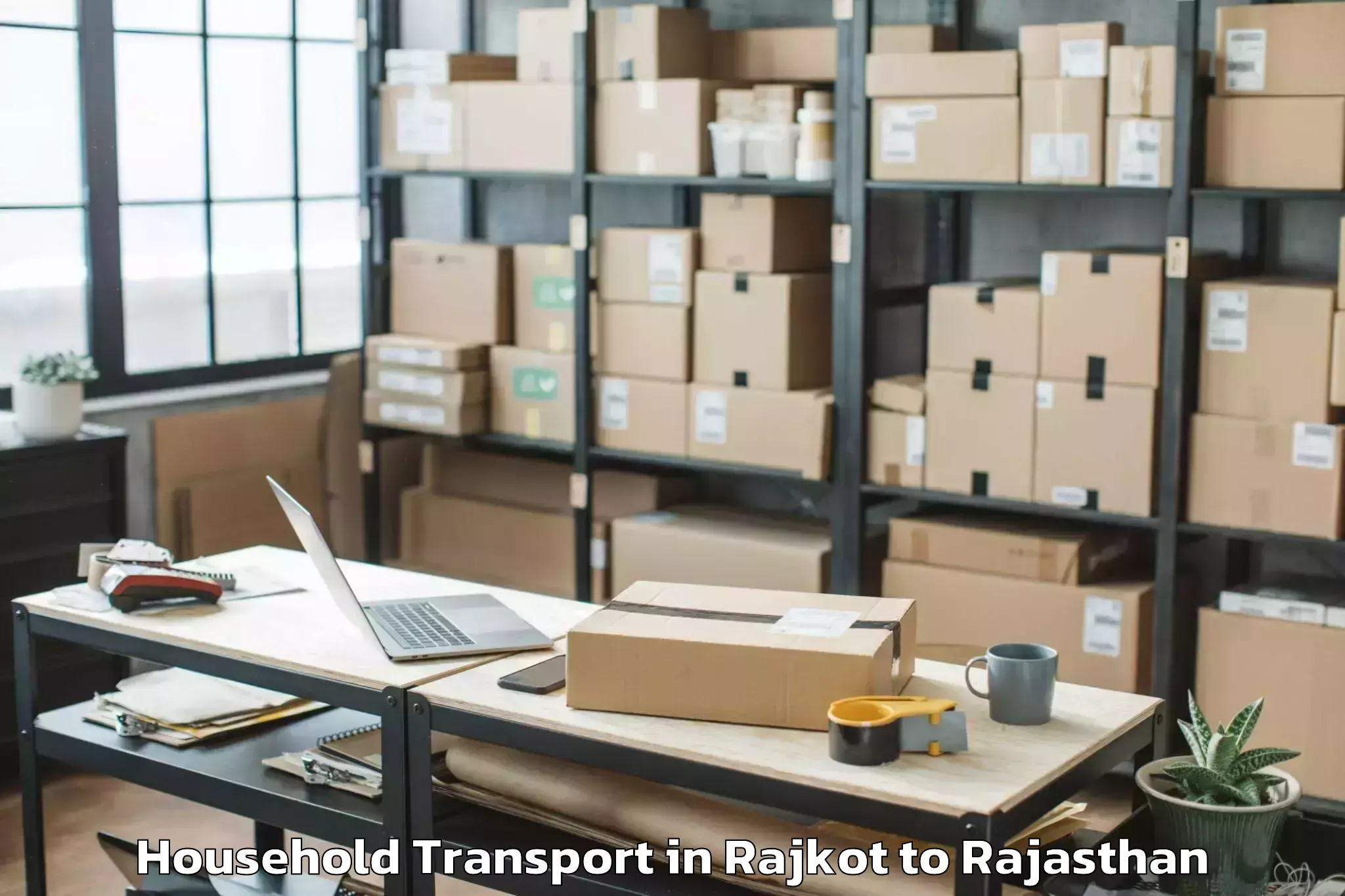 Top Rajkot to Niwai Household Transport Available